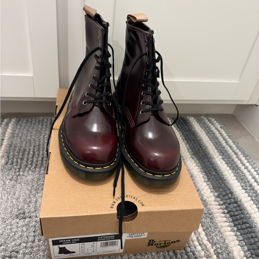 Dr. Martens Cherry Red Vegan Boots